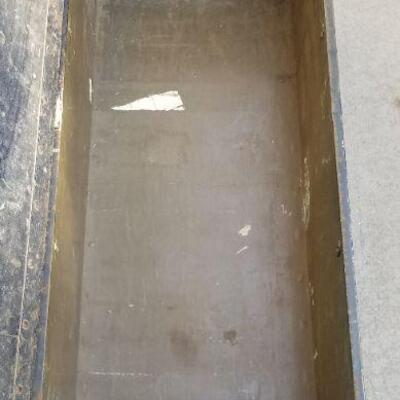 Lot #302: Vintage Metal Storage Trunk w/ recessed handles