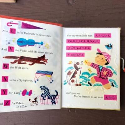 Lot 492:  2  A Mattel Music Maker Books: Birthday Party, 1952; ABC, 1952, Made in USA 