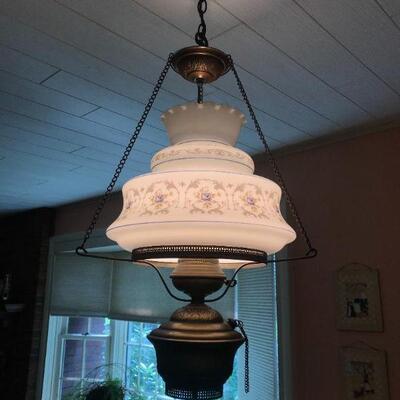 Vintage Quoizel  Abigail Adams Chandelier Hanging Hurricane Lamp