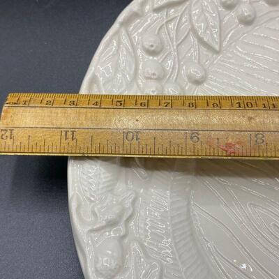 Decorative Fall Patterned White Pottery Serving Plate