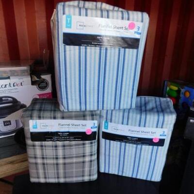 3 Sets of Flannel Sheets- Twin Size (90)