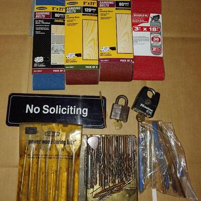 Sand papers, wood-boring bits, drill bits