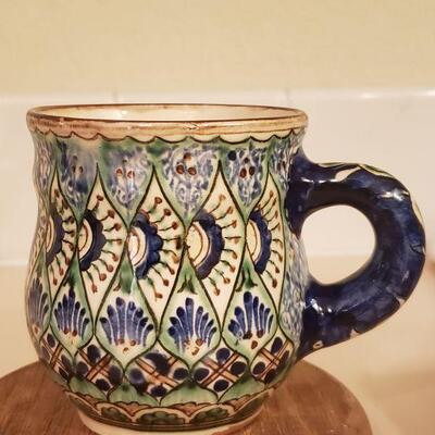 Lot 306: Handpainted Ceramic Platter and Mug