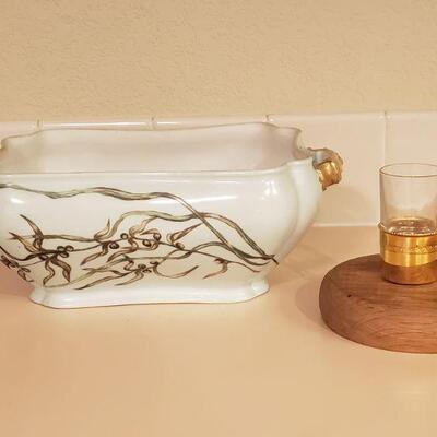 Lot 310: Handpainted Tureen and Italian Espresso Cup