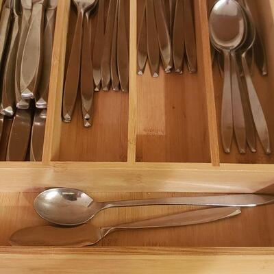 Lot 312: 44 piece Mid Century Modern Flatware Set