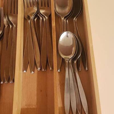 Lot 312: 44 piece Mid Century Modern Flatware Set