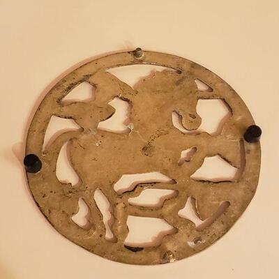 Lot 320: Mid Century Modern Brass Unicorn Trivet