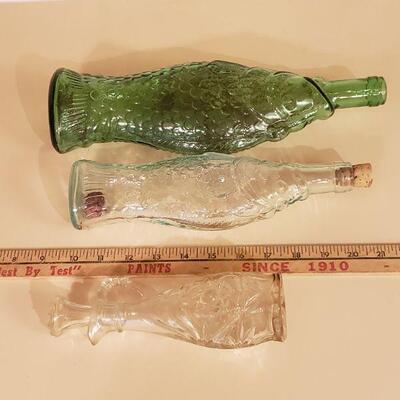 Lot 327: (2) Fish Bottles & (1) Vinegar Cruet