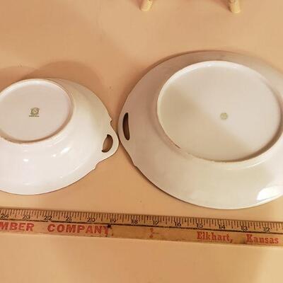 Lot 357: Antique Birl Bowl and Flower Plate