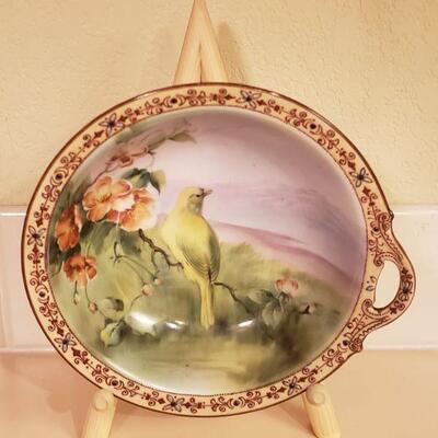 Lot 357: Antique Birl Bowl and Flower Plate