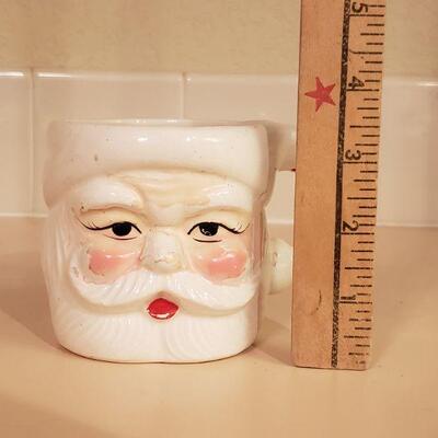 Lot 368: Vintage White Santa Mugs 