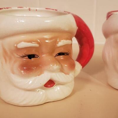 Lot 369: (4) Vintage Red & White Santa Mugs