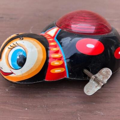 Lots 168, 189, 301, 366: Lady Bug: Tin, 1950â€™s; Buzzy Bee, Buzzing Beetle, Magical Action: Battery Operated, Boxed; Butterfly Toy,...