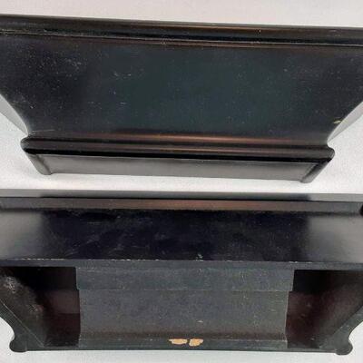 Pair of Black Floating Shelves