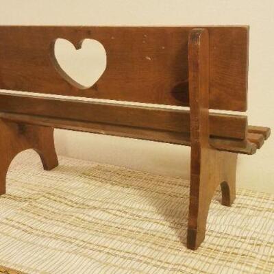 Lot #371: Vintage Doll or Children's Wood Bench