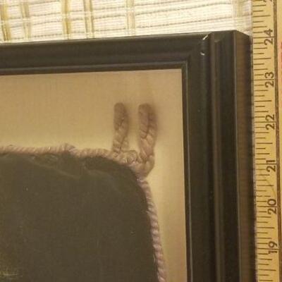 Lot #372: Vintage Handpainted Pillow FRAMED