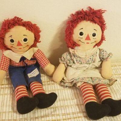 Lot #374: Vintage Rickenbocker Toy Company Raggedy Ann & Andy Pair