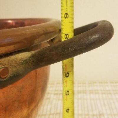 Lot #383: Huge HEAVY Vintage Copper Bowl w/ Handles