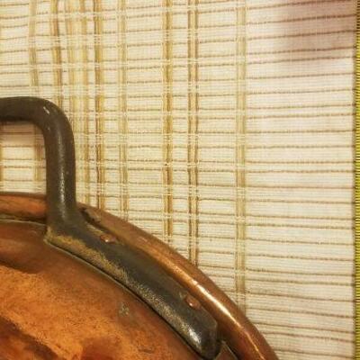 Lot #383: Huge HEAVY Vintage Copper Bowl w/ Handles