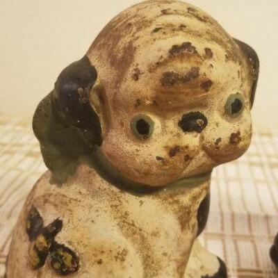 Lot #387: Antique / Vintage Small Dog Puppy Door Stop Cast Iron Farmhouse Deco