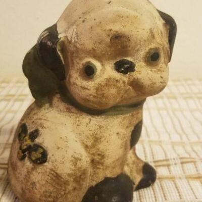 Lot #387: Antique / Vintage Small Dog Puppy Door Stop Cast Iron Farmhouse Deco