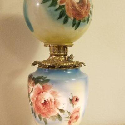 Lot #390: Antique Hurricane Lamp 