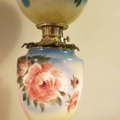 Lot #390: Antique Hurricane Lamp 
