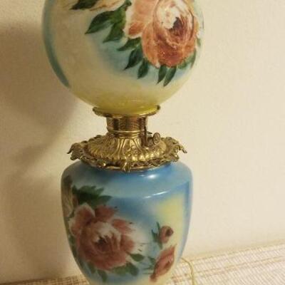 Lot #390: Antique Hurricane Lamp 