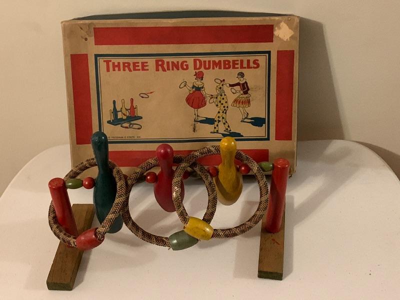 Lot 259 Antique Vintage Ring Toss Game original box!