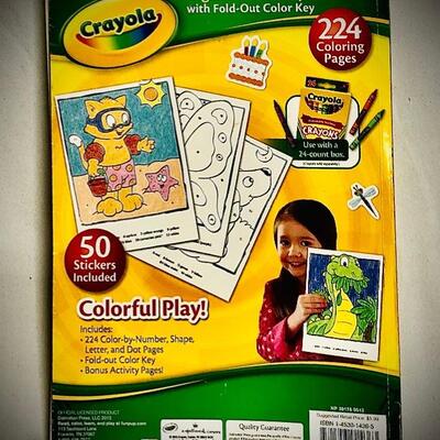 CRAYOLA~ GIGANTIC COLOR BY NUMBER COLORING BOOK W/ STICKERS