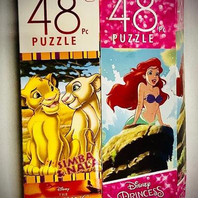 TWO DISNEY JIGSAW PUZZLES~ THE LITTLE MERMAID & THE LION KING