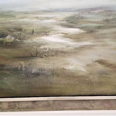 Lot #15  Oil on Canvas - Peaceful Panoramic Landscape Painting