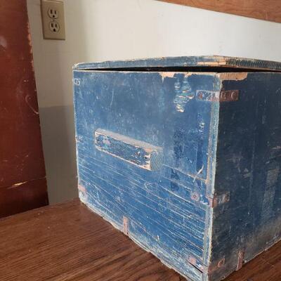 Lot 402: Vintage Blue Blanket Chest