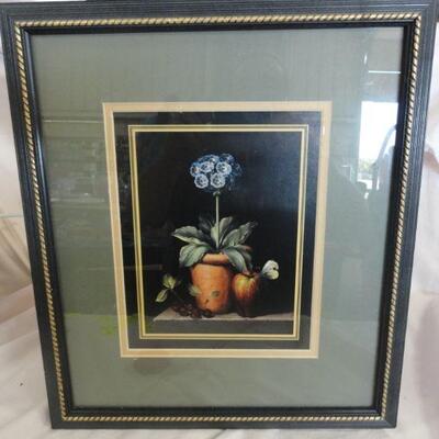 Blue Flower Picture with Black Frame