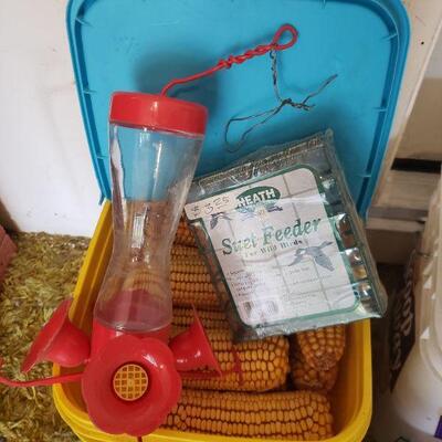 Lot 410: Bird Seed and Feeder Lot