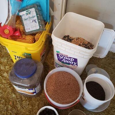 Lot 410: Bird Seed and Feeder Lot