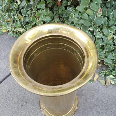 Lot 412: Vintage Brass Umbrella Stand 18" Ã— 8.5"