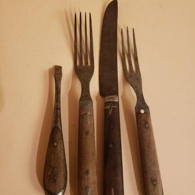 Lot 445: Antique Flatware 