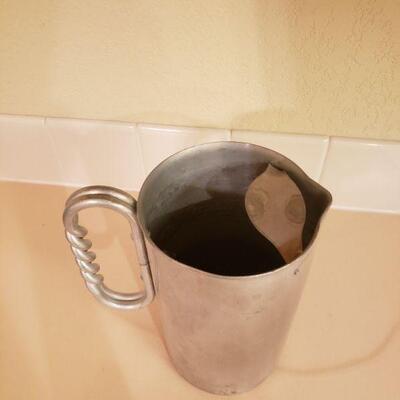 Lot 450: Mid Century Aluminum BW Pitcher 