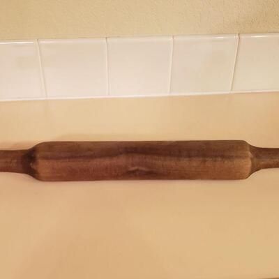 Lot 457: Antique Solid Wood Rolling Pin