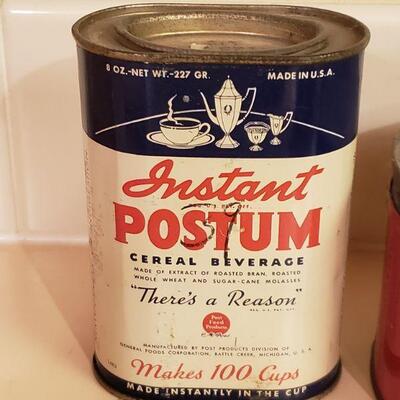 Lot 466: Vintage Folgers & Instant Postum Tins