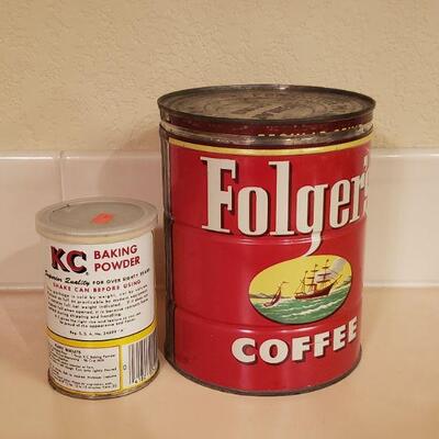 Lot 475: Vintage Folgers & KC Baking Powder Lot