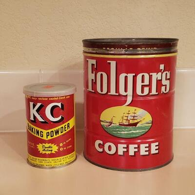 Lot 475: Vintage Folgers & KC Baking Powder Lot