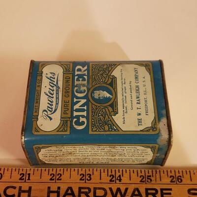 Lot 476: Antique/Vintage Large Ginger Tin