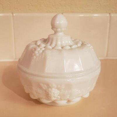 Lot 488: Milk Glass Candy Dish