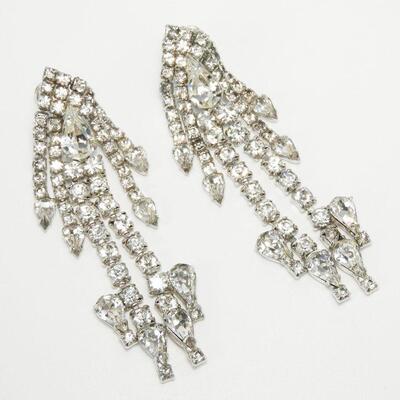 Vintage Crystal Rhinestone Chandelier Earrings