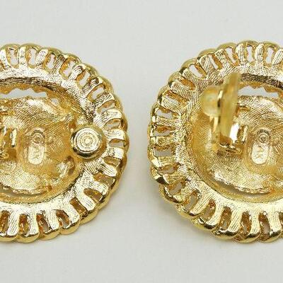 Vintage Iconic Anne Klein Gold Tone Lion Earrings