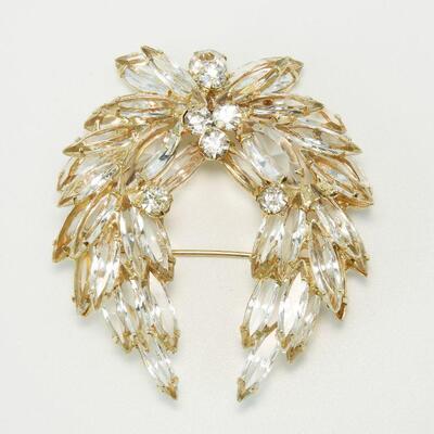 Vintage Delizza & Elster Juliana Transparent Open Back Swag Brooch