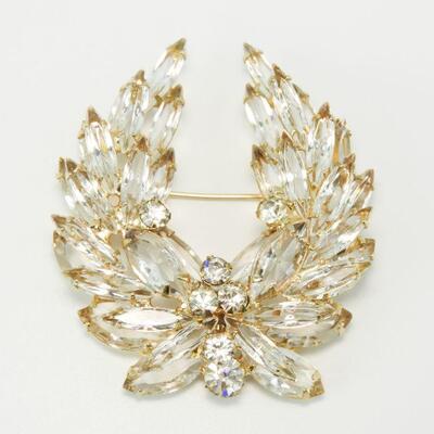 Vintage Delizza & Elster Juliana Transparent Open Back Swag Brooch