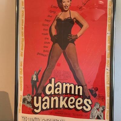 LOT 24 Dam Yankees Movie Poster Signed by Gwen Verdon
